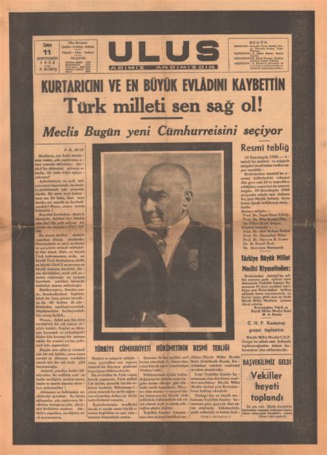 1­1­ ­K­a­s­ı­m­ ­1­9­3­8­’­i­n­ ­g­a­z­e­t­e­ ­m­a­n­ş­e­t­l­e­r­i­